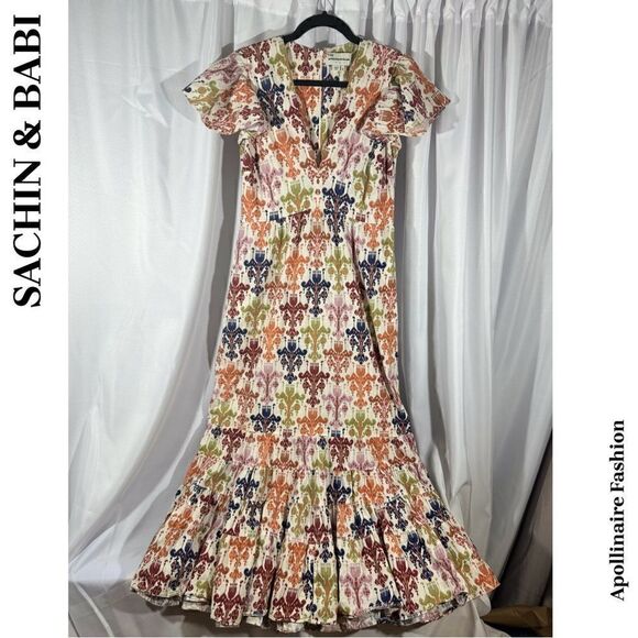 SACHIN & BABI PALOMA MIDI DRESS SIZE 8 multi colors Nwot - Picture 6 of 8